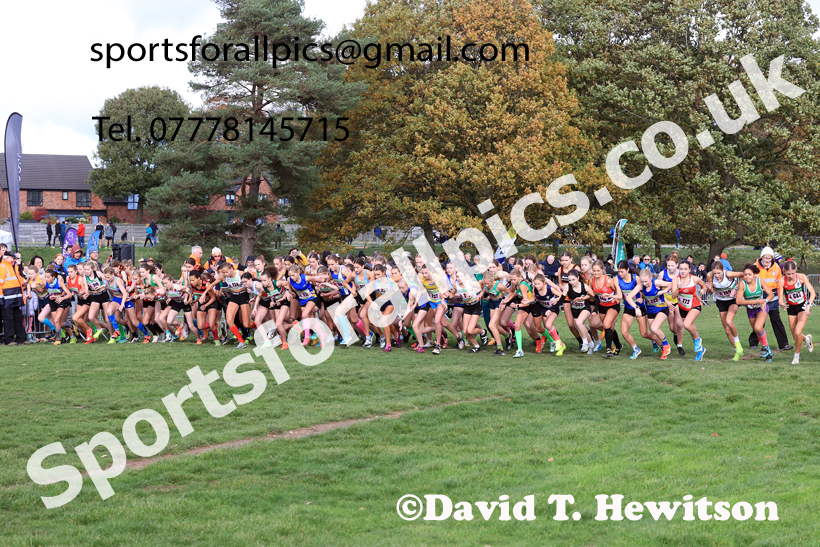 Girls Under-15s 2025 National Cross Country Relays, Berry Hill Park, Mansfield. Photo: David T. Hewitson/Sports for All Pics